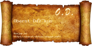 Oberst Dókus névjegykártya